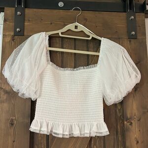 Lush White Puff Sleeve Top